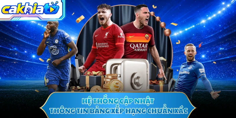 Hệ thống cập nhật thông tin bảng xếp hạng chuẩn xác