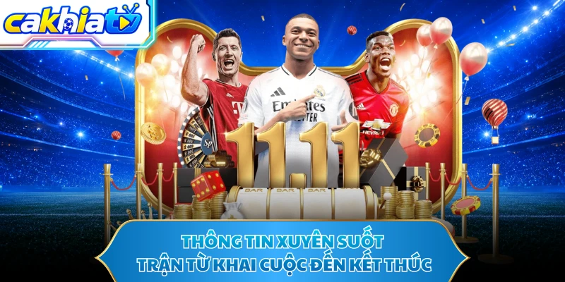 Thông tin xuyên suốt trận từ khai cuộc đến kết thúc